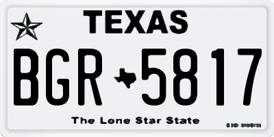 TX license plate BGR5817