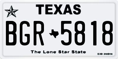 TX license plate BGR5818