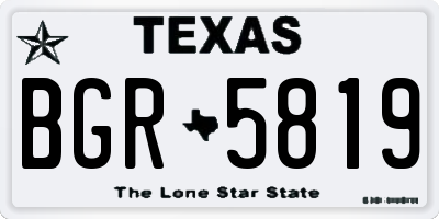 TX license plate BGR5819