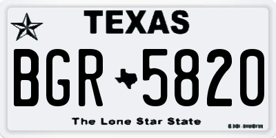 TX license plate BGR5820