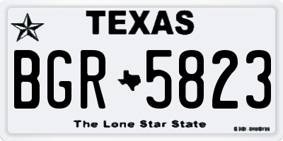 TX license plate BGR5823