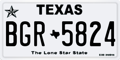 TX license plate BGR5824