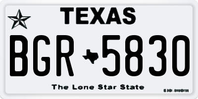 TX license plate BGR5830