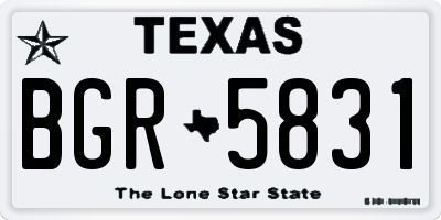 TX license plate BGR5831