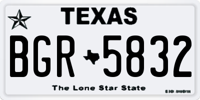 TX license plate BGR5832