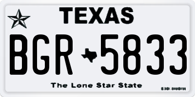 TX license plate BGR5833