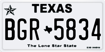 TX license plate BGR5834
