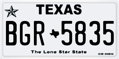 TX license plate BGR5835