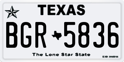 TX license plate BGR5836