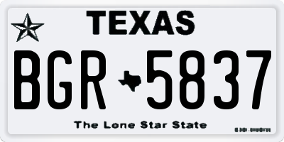 TX license plate BGR5837