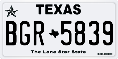 TX license plate BGR5839