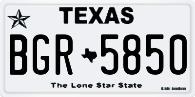 TX license plate BGR5850