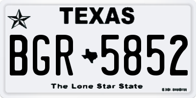 TX license plate BGR5852