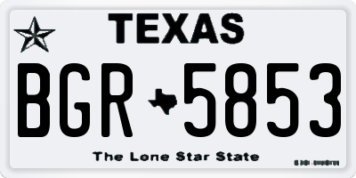 TX license plate BGR5853
