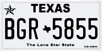 TX license plate BGR5855