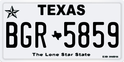 TX license plate BGR5859