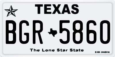 TX license plate BGR5860