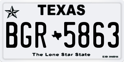 TX license plate BGR5863