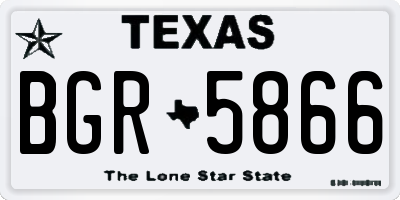 TX license plate BGR5866