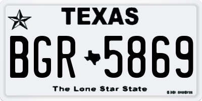 TX license plate BGR5869