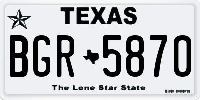 TX license plate BGR5870