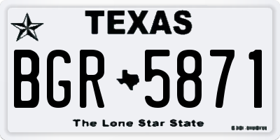TX license plate BGR5871
