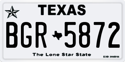 TX license plate BGR5872