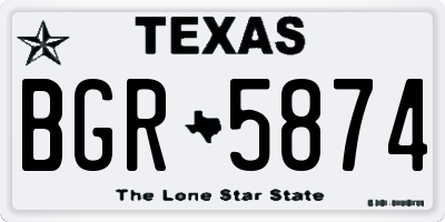 TX license plate BGR5874