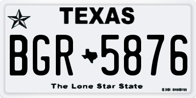 TX license plate BGR5876