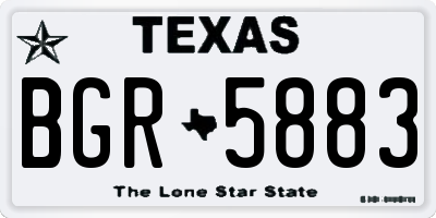 TX license plate BGR5883