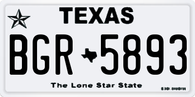 TX license plate BGR5893