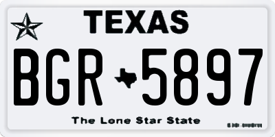 TX license plate BGR5897