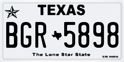 TX license plate BGR5898