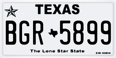 TX license plate BGR5899