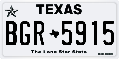 TX license plate BGR5915