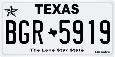 TX license plate BGR5919
