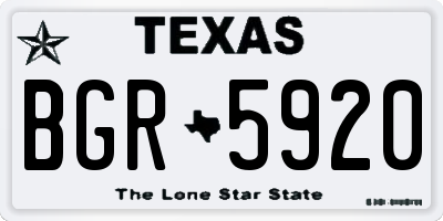 TX license plate BGR5920