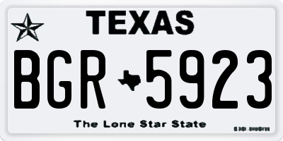 TX license plate BGR5923