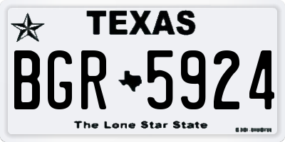 TX license plate BGR5924