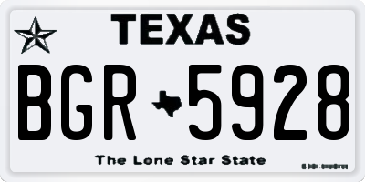 TX license plate BGR5928