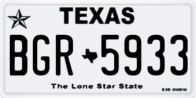 TX license plate BGR5933