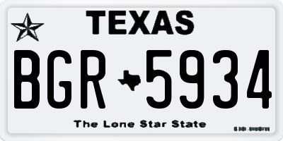 TX license plate BGR5934