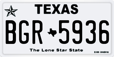 TX license plate BGR5936