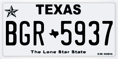 TX license plate BGR5937