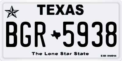 TX license plate BGR5938
