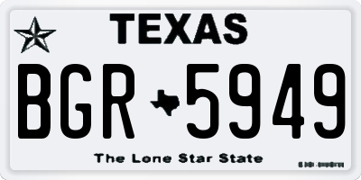 TX license plate BGR5949