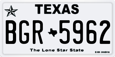 TX license plate BGR5962