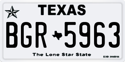 TX license plate BGR5963