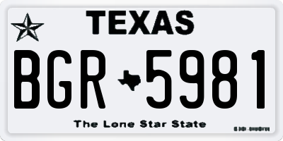 TX license plate BGR5981