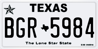 TX license plate BGR5984